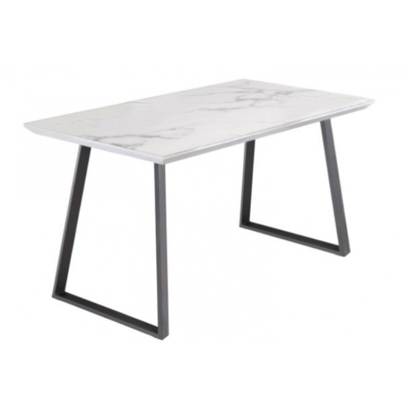 WOF Waverly White Marble/Grey Leg 1.4M Dining Table